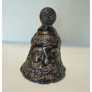 REED & BARTON Santa Clause Silverplate 3" Bell Marked R & B Italy Christmas